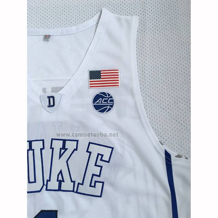 Camiseta NCAA Duke Blue Devils Zion Williamson Blanco